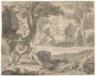 Apollon jouant de la flûte en gardant le troupeau d