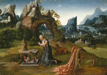 Saint Jérôme priant dans un paysage, 1525-50