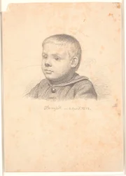 Portrait de garçon, profil 3/4 vers la gauche