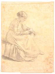 Femme assise, lisant