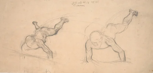Deux études de garçons rampants (ou anges volants)