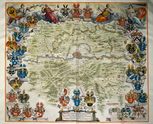 Francfort et son territoire, Volume III, Atlas Maior, par Joan Blaeu, gravure sur cuivre, Amsterdam