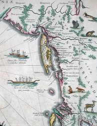 Carte représentant la côte est de l