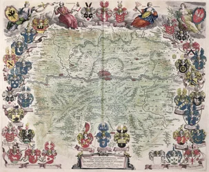 Carte de Francfort et des environs, de 