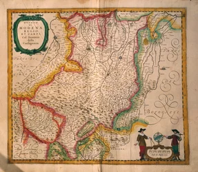 Carte de Modène du Theatrum civitatum et admirandorum Italiae par Joan Blaeu, gravure