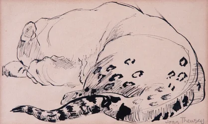 Croquis, léopard, zoo de Londres