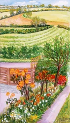 Le jardin du cottage et vue au-delà, 2000
