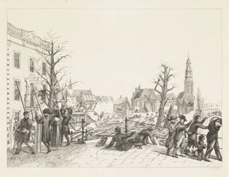 Ruines à Leiden après l