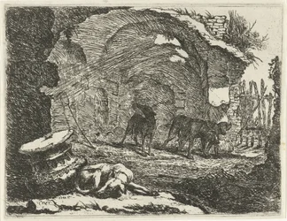 Quatre chiens près d