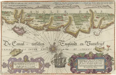 Carte de la côte anglaise entre l