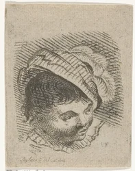 Tête de garçon avec chapeau