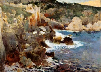Crique enchantée (Majorque, Majorque). Peinture de Joaquim Mir i Trinxet (1873-1940), vers 1901