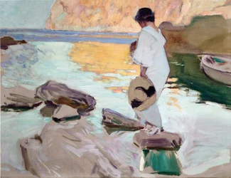 Elena à Cala de San Vicente
