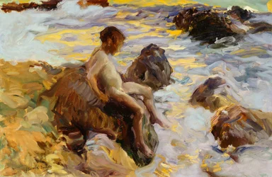 Garçon dans les vagues, Javea, 1900