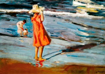 Enfants sur la plage, tableau de Joaquín Sorolla (1863-1923). 1900