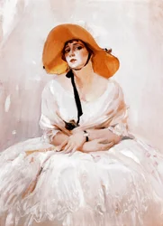 Portrait de Raquel Meller (1888-1962), chanteuse et actrice espagnole. Détail. Peinture de Joaquín Sorolla (1863-1923). 1919. Madrid. Musée Sorolla.