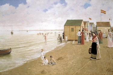 Plage de Sanlucar de Barrameda, 19e siècle (peinture à l