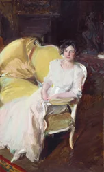 Clotilde assise sur un canapé, 1910