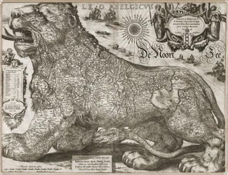 Leo Belgicus - carte des Pays-Bas (1611)