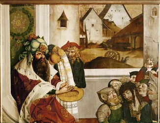 Ponce Pilate se lavant les mains (tempera sur bois d