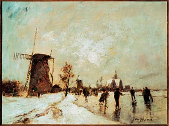 Patinage en Hollande (peinture sur toile)