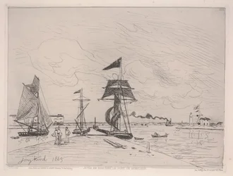 Jetée en bois dans le port de Honfleur