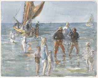 Dame portée par deux pêcheurs d