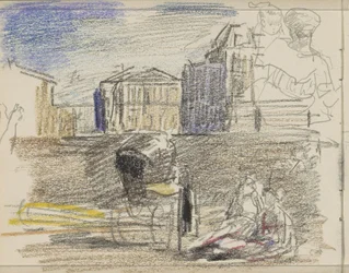 Figures assises près d