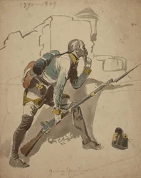 Un fantassin privé de la ligne (possiblement 27e régiment, Hesse Cassell), 1790-1809