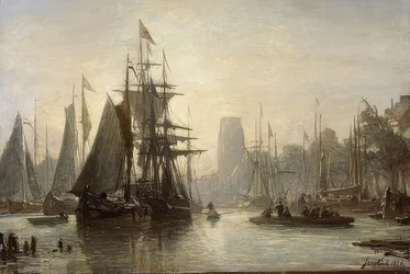 Le port de Rotterdam. 1856