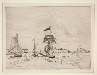 Jetée en bois dans le port de Honfleur