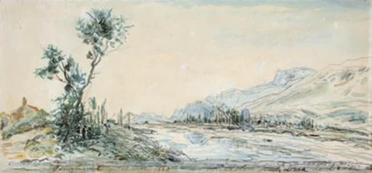 Paysage près de la rivière Le Drac près de Grenoble