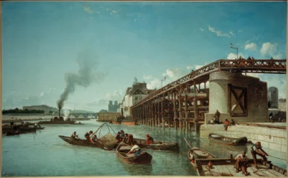 Paris, pont du port sur la Seine (Le Pont de l’Estacade)