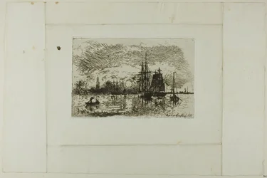 Coucher de soleil, port d