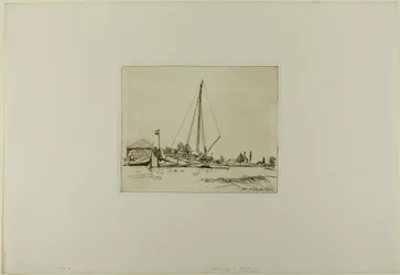 The Moored Boat, from Cahier de six eaux-fortes, vues de Hollande