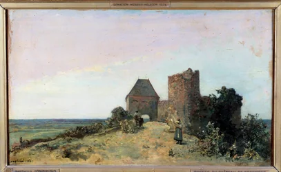 Vue des ruines du château de Rosemont dans la Nièvre