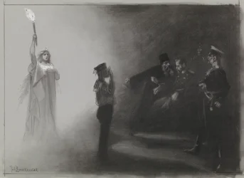 Conception pour illustration dans De Amsterdammer : La défaite de la Russie en mer, 4 juin 1905