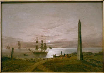 Paysage de fjord au clair de lune