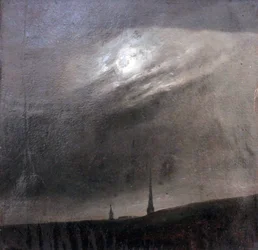 French : Nuit de lune sur Dresde Moon night over Dresden