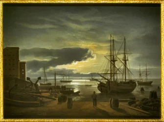 Le port de Copenhague au clair de lune
