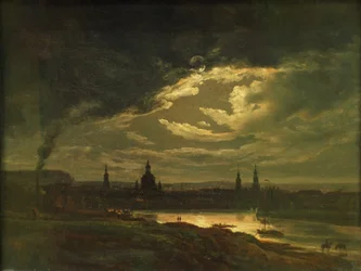 Vue nocturne de Dresde
