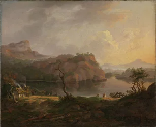 Paysage nordique avec un arbre mort