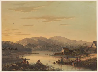 Vue de la station thermale de Wenditt à Java