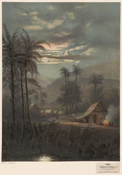 Paysage au clair de lune aux environs de Sumedang