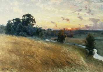 Un paysage étendu au coucher du soleil, 1902