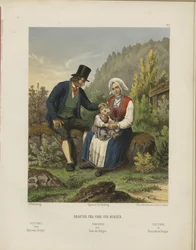 Illustration du livre Udvalgte norske Nationaldragter par auteur inconnu et publié par Chr. Tønsberg (no, [1861])