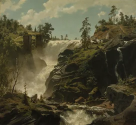 Paysage avec cascade