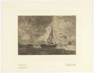 Vue de plage avec des voiliers