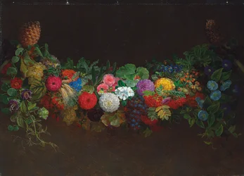 Une magnifique guirlande de fruits et de fleurs, 1840