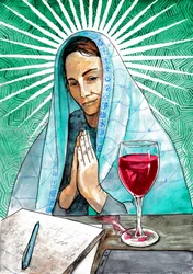 Femme spirituelle en pleine contemplation